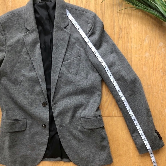 ZARA  MAN BASIC GREY SWEAT BLAZER - L - Picture 6 of 8
